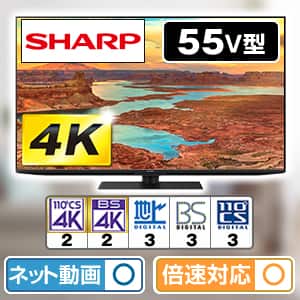 テレビ 55型 シャープのおすすめ人気商品一覧｜通販 【ジャパネット公式】