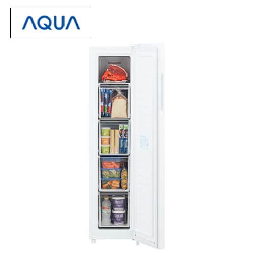 AQUA 冷蔵庫 【美品】ファン式スリムフリーザー 105L ホワイト AQF 