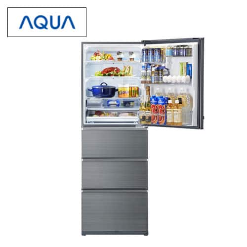 AQUA 冷蔵庫 【良品】冷凍冷蔵庫 430L 右開き チタニウムシルバー 