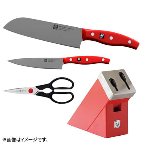 ツヴィリングＪＡヘンケルス キッチン用品 【新品同様】ツインポルックス セルフシャープニングナイフブロック4PCSセット レッド  Z1025-205-0 通販【ジャパネット公式】