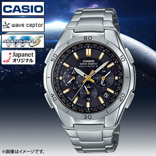 カシオ計算機 腕時計 【良品】ソーラー電波腕時計 ウェーブセプター