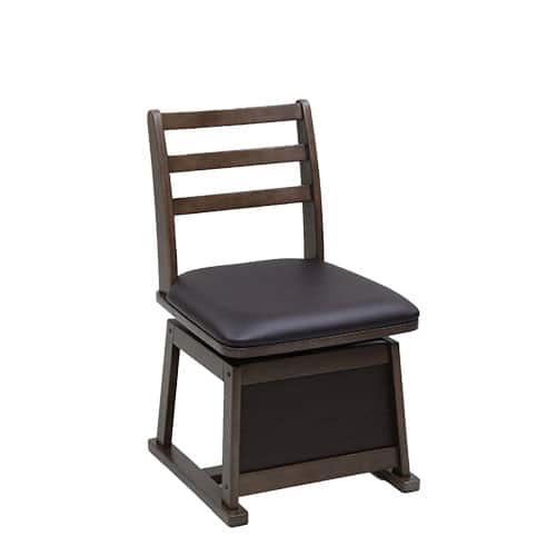 YAMAZEN 家具 【新品同様】ダイニングこたつチェア ダーク