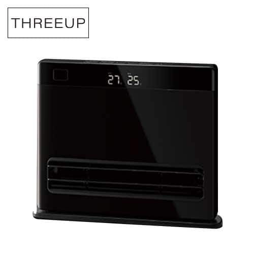 【新品同様】スリーアップ パネルセラミックヒーター ブラック スリーアップ 冷暖房機器 【新品同様】オートルーバー付き大風量パネル