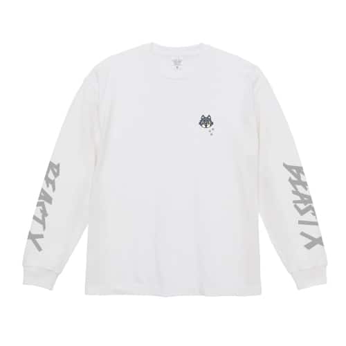 衣類（Mリーグ BEAST X ビートくん刺繍ロングTシャツ XL ホワイト