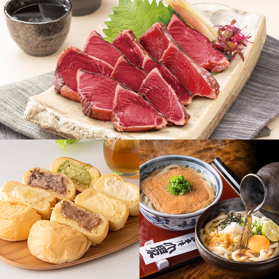 食品（加工品） 鰹のたたき、クリームパン、うどんセット 通販