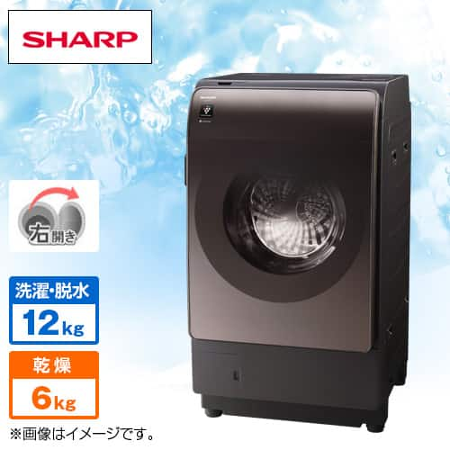 シャープ 洗濯機・洗濯乾燥機 プラズマクラスタードラム式洗濯乾燥機 （洗濯12kg／乾燥6kg） 左開き クリスタルシルバー ES-X12C-SL  下取りあり（別途リサイクル料金＋収集運搬料金が別途必要）／標準取付工事なし 通販【ジャパネット公式】