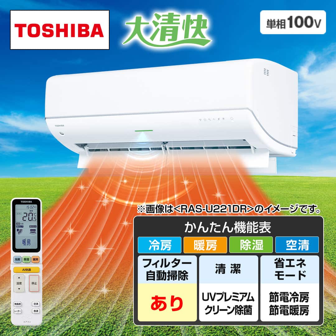 東芝 エアコン エアコン 大清快 U-DRシリーズ 主に8畳 RAS-U251DR(W
