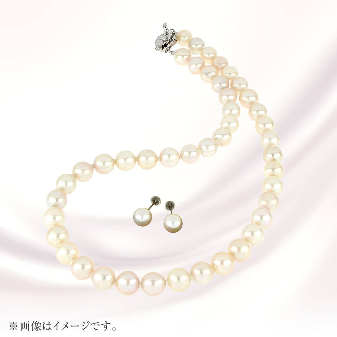 宝飾・貴金属 あこや真珠ネックレス・ピアスセット KKP-90 通販