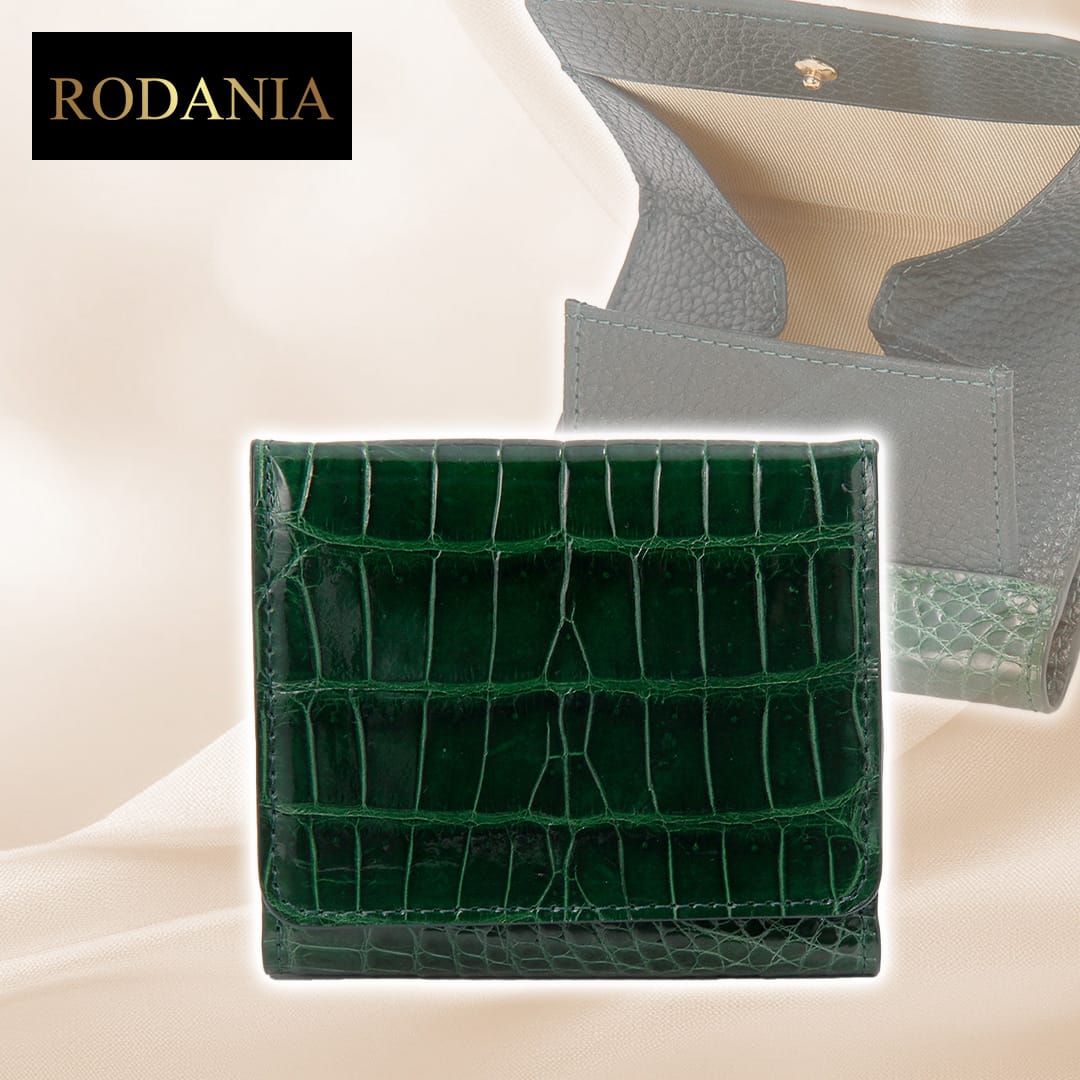 新品　ロダニア　クロコダイル財布 クロコダイル RODANIA ロダニア クロコダイル ネイビー コンパクト財布
