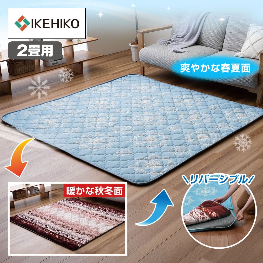 イケヒコ インテリア 夏も冬もおまかせ！リバーシブルラグ 2畳