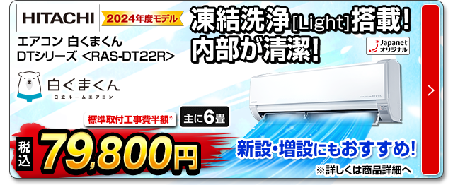 日立　エアコン　DTシリーズ　主に6畳 RAS-DT22R